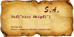 Stánicz Abigél névjegykártya